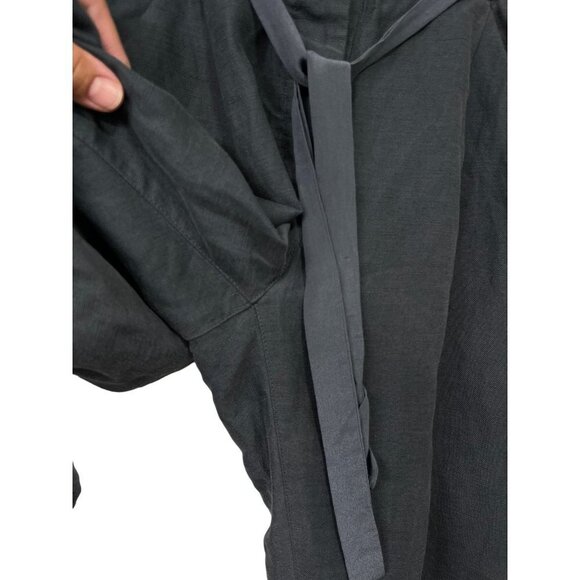 Wilfred Aritzia Linen and Lyocell Cuffed Cropped Trousers in Midnight Blue Sz 0 - Picture 9 of 9